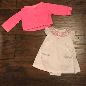 Carter’s White Dress with Pink Cropped Cardigan
